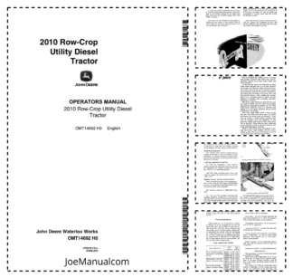 John Deere 2010 Row-Crop Utility Diesel Tractor Operators Manual OMT14692-H0