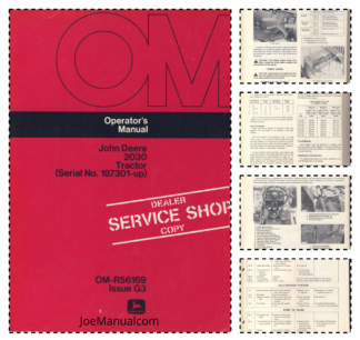 John Deere 2030 Tractor Service Manual SN 187301 and UP OM-R56169