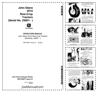 John Deere 2100 Row-Crop Tractors Operators Manual SN29001 and UP OMT18597T-C3