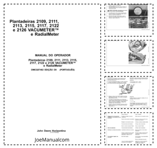 John Deere 2109 2111 2113 2115 2117 2122 2126 Vacumeter Seed Planter Operators Manual OMCQ57432-D9 PT