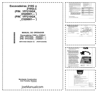 John Deere 210G 210GLC Excavator Operators Manual OMT319428 PT