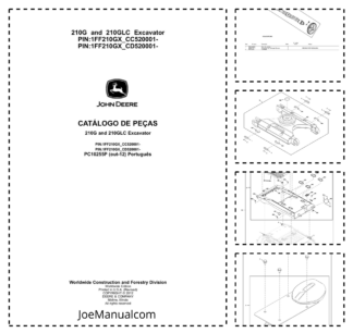 John Deere 210G 210GLC Excavator Parts Catalog PC10255P PT