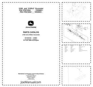 John Deere 210G 210GLC Excavator Parts Catalog PC11221-19