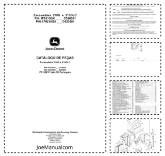 John Deere 210G 210GLC Excavator Parts Catalog PC11221P-15 PT