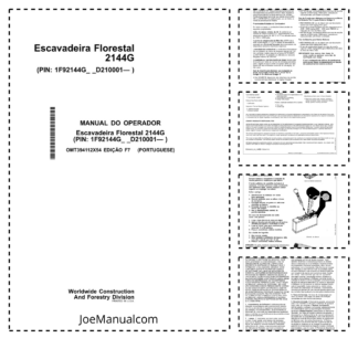 John Deere 2144G Forest Excavator Operators Manual OMT394112X54-F7 PT