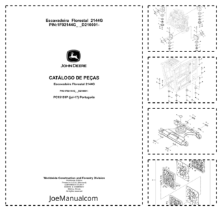 John Deere 2144G Forest Excavator Parts Catalog PC15141P PT