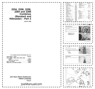 John Deere 2254 2256 2258 2264 2266 Combine Harvetser Service Manual TM4544 Part 2