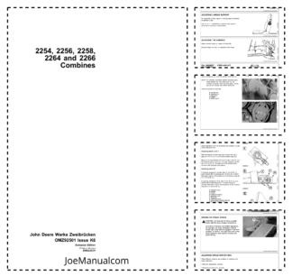 John Deere 2254 2256 2258 2264 2266 Combines Harvester Operators Manual OMZ92501-K6