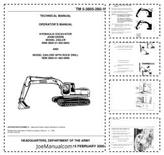 John Deere 230LCR Excavator Operators Manual TM5-3805-280-10