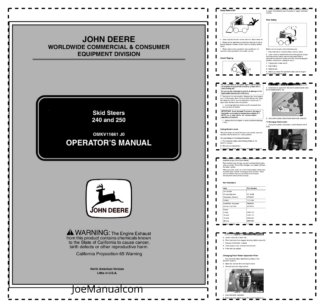 John Deere 240 250 Skidsteer Operators Manual OMKV11661-J0