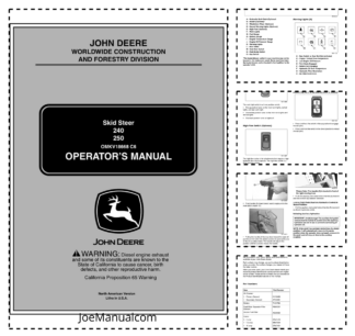 John Deere 240 250 Skidsteer Operators Manual OMKV18668C6