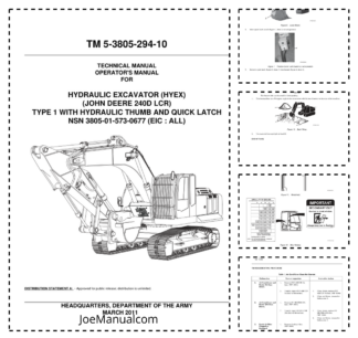 John Deere 240D LCR Excavator Operators Manual TM5-3805-294-10