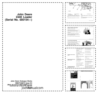 John Deere 244E Loader Operation and Service Manual OMAT168872-E4