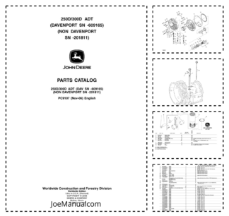 John Deere 250D 300D ADT Dump Truck Parts Catalog SN -201811 PC9107