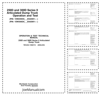 John Deere 250D 300D Series II Articulated Dump Truck Operation and Test Service Manual TM12402