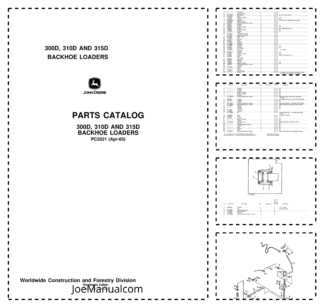 John Deere 300D 310D 315D Backhoe Loader Parts Catalog PC2321-05