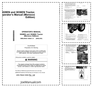 John Deere 3028EN 3036EN Tractor Operators Manual OMSJ40033-A1