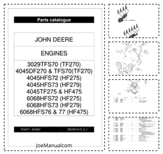John Deere 3029TFS70 4045DF270 4045HFS72 73 275 6068HF Engine Parts Catalog PC2477