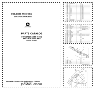 John Deere 310G 310SG 315SG Backhoe Loader Parts Catalog PC2755-FEB
