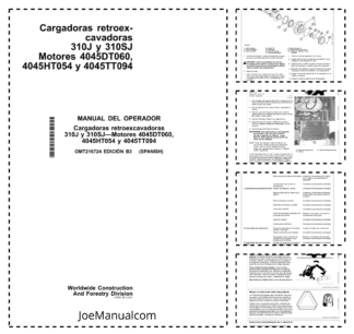 John Deere 310J 310SJ Backhoe Loader Operators Manual OMT216724-B3 ES