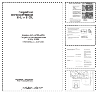 John Deere 310J 310SJ Backhoe Loader Operators Manual OMT216724-J8 ES