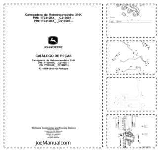 John Deere 310K Backhoe Loader Parts Catalog PC11111P-12 PT