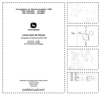 John Deere 310K Backhoe Loader Parts Catalog PC11111P-14 PT