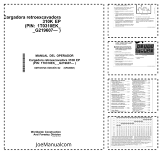 John Deere 310K EP Backhoe Loader Operators Manual OMT305726-D2 ES