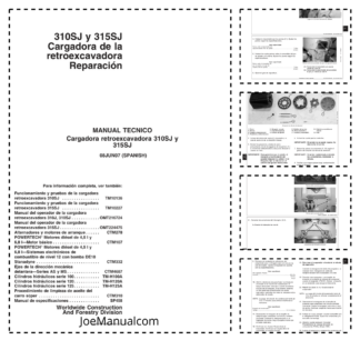 John Deere 310SJ 315SJ Backhoe Loader Service Manual 08JUN07 ES