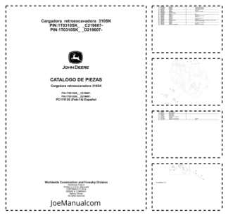 John Deere 310SK Backhoe Loader Parts Catalog PC11113S ES