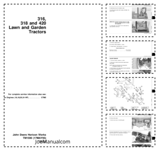 John Deere 316 318 420 Tractor Service Manual TM1590