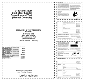 John Deere 318D 320D Skidsteer Loader Operation and Test Service Manual TM11398