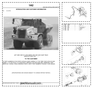 John Deere 350D 400D Articulated Dump Truck Parts Catalog 2001 PC9106
