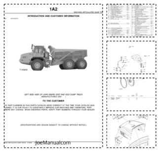 John Deere 350D 400D Articulated Dump Truck Parts Catalog 2001- PC9106