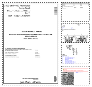 John Deere 350D 400D Articulated Dump Truck Repair Manual TM1941