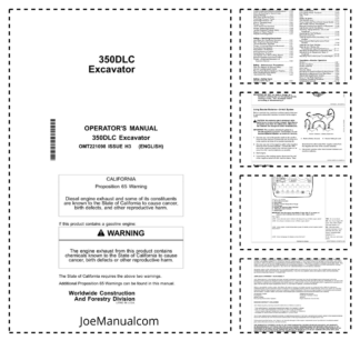 John Deere 350DLC Excavator Operators Manual OMT221098-H3