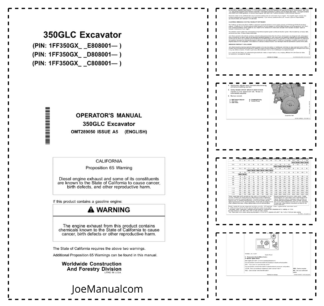 John Deere 350GLC Excavator Operators Manual OMT289050-A5