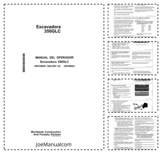 John Deere 350GLC Excavator Operators Manual OMT289057 ES