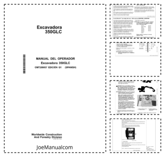 John Deere 350GLC Excavator Operators Manual OMT289057-G1 ES
