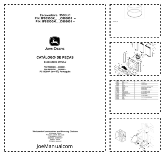 John Deere 350GLC Excavator Parts Catalog PC11300P-17 PT