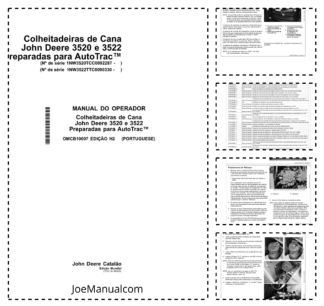 John Deere 3520 3522 Sugarcane Harvester AutoTrac Operators Manual OMCB10007-H2 PT