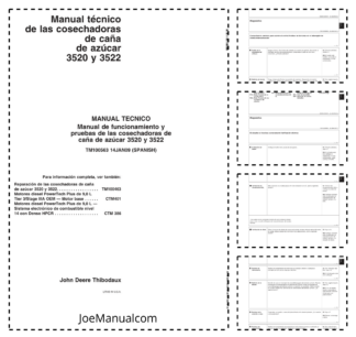 John Deere 3520 3522 Sugarcane Harvester Service Manual TM100563 ES