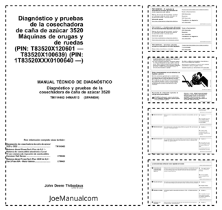 John Deere 3520 Sugarcane Harvester Diagnostic and Test Service Manual TM114463-13 ES