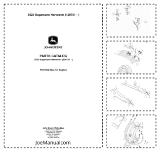 John Deere 3520 Sugarcane Harvester Parts Catalog SN 120701 and UP PC11504 PT