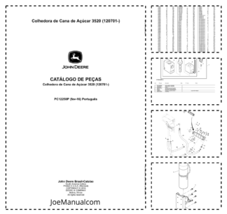 John Deere 3520 Sugarcane Harvester Parts Catalog SN 120701 and UP PC12250P PT