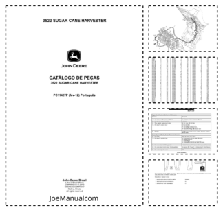 John Deere 3522 Sugarcane Harvester Parts Catalog PC11427P PT