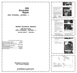 John Deere 35G Excavator Repair Manual TM12894