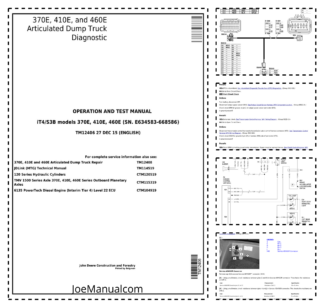John Deere 370E 410E 460E Articulated Dump Truck Operation and Test Service Manual TM12406