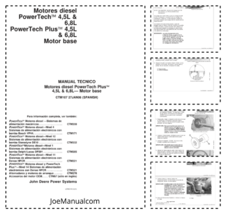 John Deere 4.5 8.8 L PowerTech Diesel Engine Service Manual CTM107 ES