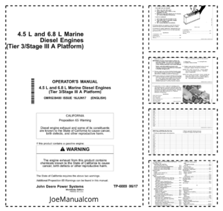 John Deere 4.5 L 6.8 L Tier 3 Stage III A Platform Engine Operators Manual OMRG39400